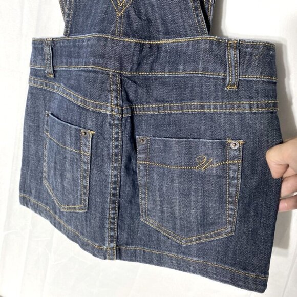 Vintage Y2K UB Jeans Dark Wash Denim Jean Mini Skirt Overalls XS - Picture 11 of 14
